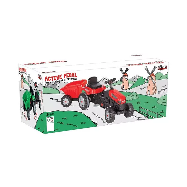 Tractor cu pedale si remorca Pilsan Active with Trailer 07-316 green