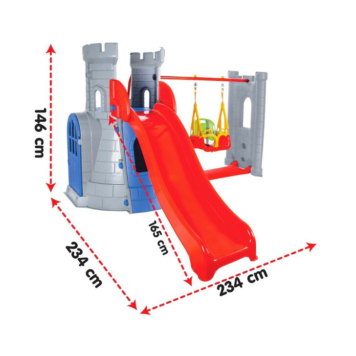 Centru de joaca Pilsan Castle Slide and Swing Set grey