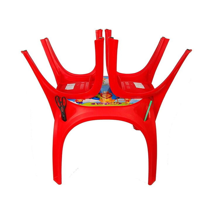 Set Masuta cu 2 scaune pentru copii Pilsan King Table red