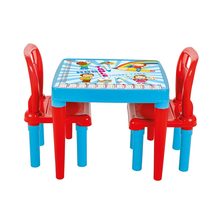 Set Masuta cu 2 scaune pentru copii Pilsan Hobby Study Table blue