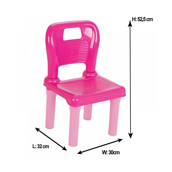 Set Masuta cu 2 scaune pentru copii Pilsan Hobby Study Table pink
