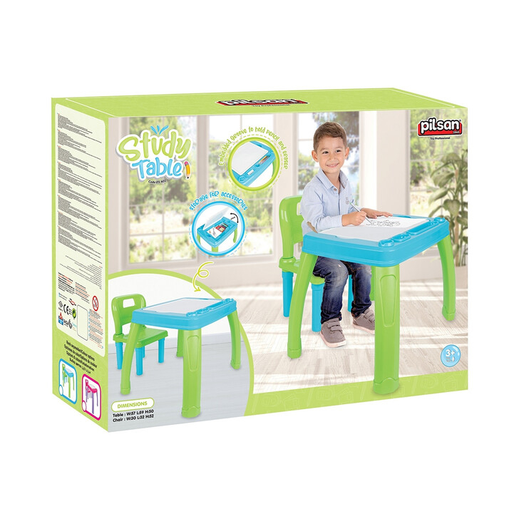 Set Masuta cu scaun pentru copii Pilsan Study Table blue