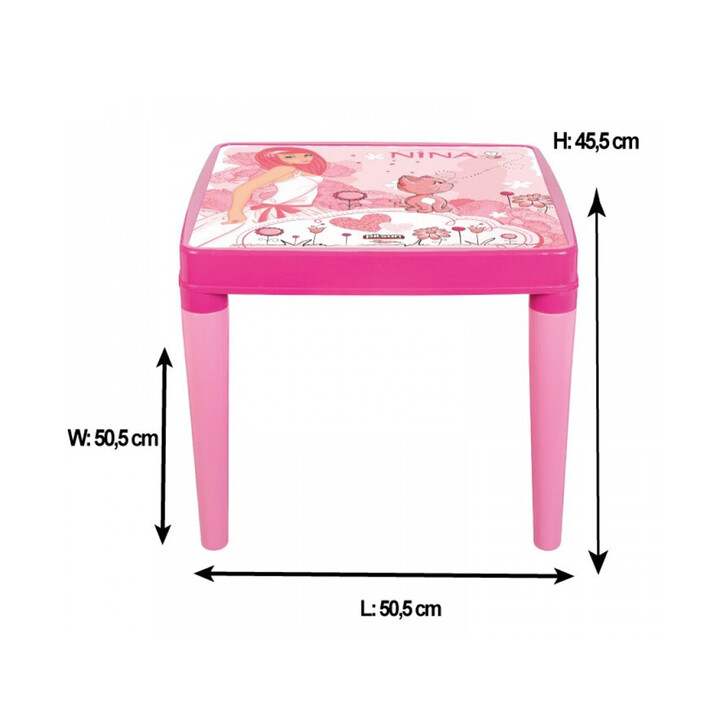 Set Masuta cu 2 scaune pentru copii Pilsan Hobby Study Table pink