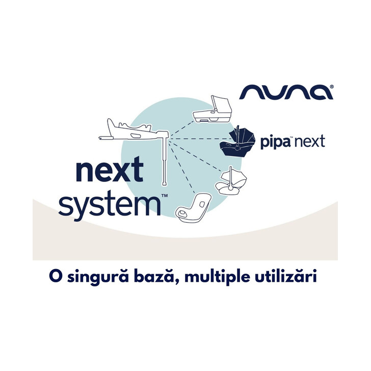 Nuna - Scoica auto i-Size Pipa Next Caviar, nastere - 83 cm