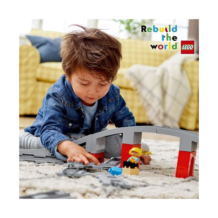 Set de construit - Lego Duplo Pod si Sine de Calea Ferata 10872