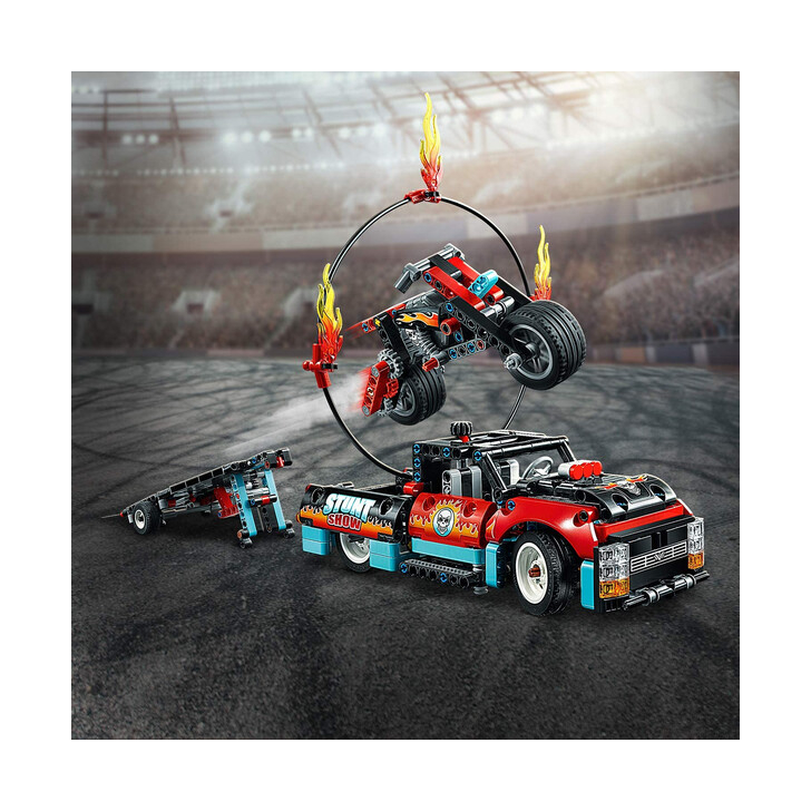 LEGO TECHNIC CAMION SI MOTOCICLETA PENTRU CASCADORII 42106