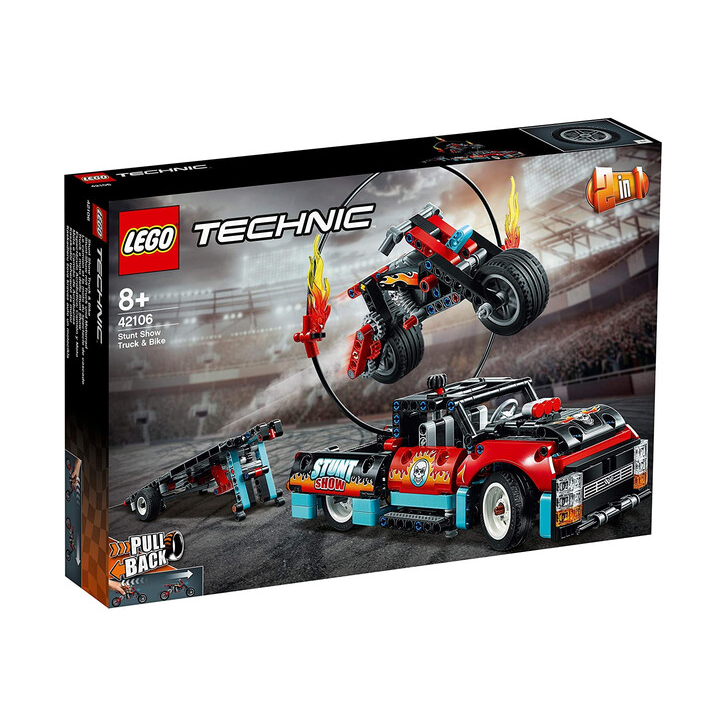 LEGO TECHNIC CAMION SI MOTOCICLETA PENTRU CASCADORII 42106