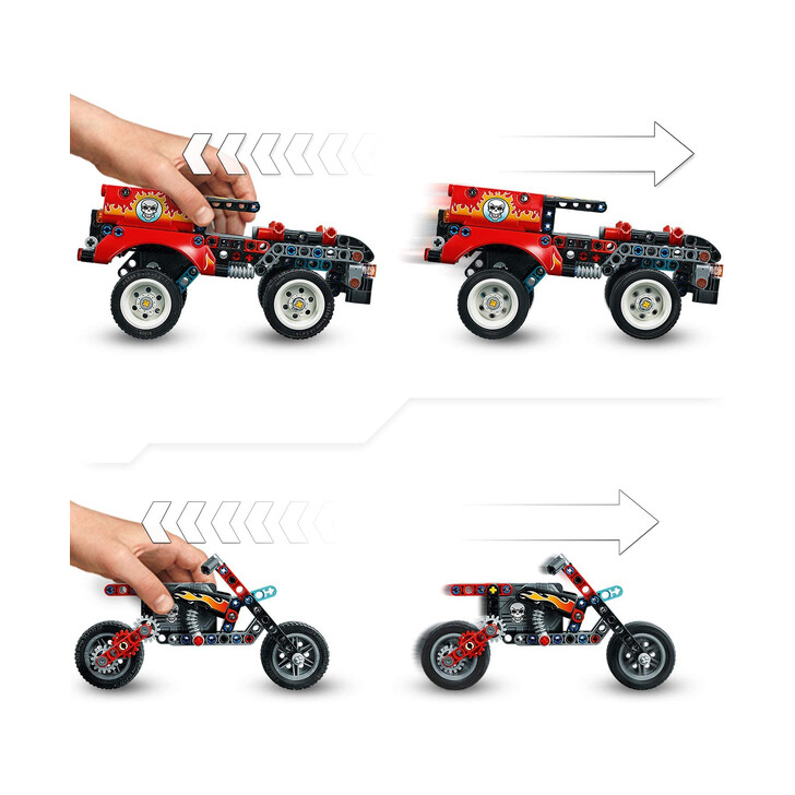 LEGO TECHNIC CAMION SI MOTOCICLETA PENTRU CASCADORII 42106