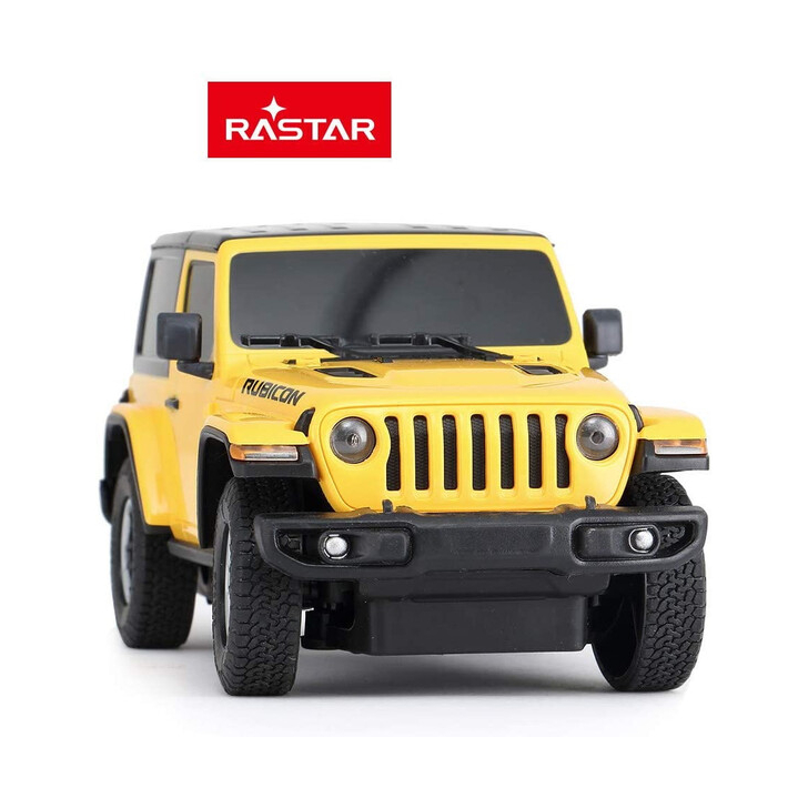 MASINA CU TELECOMANDA JEEP WRANGLER RUBICON GALBEN CU SCARA 1 LA 24
