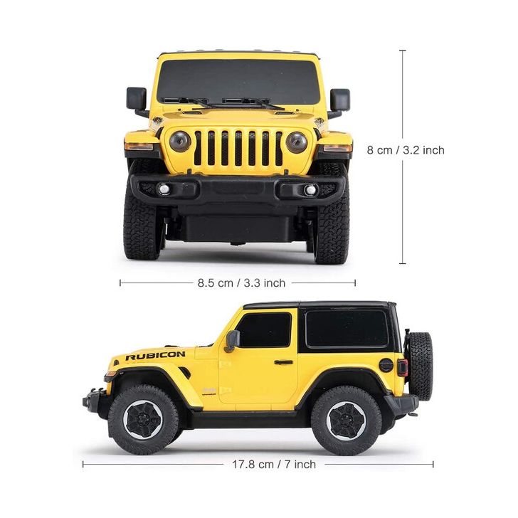 MASINA CU TELECOMANDA JEEP WRANGLER RUBICON GALBEN CU SCARA 1 LA 24