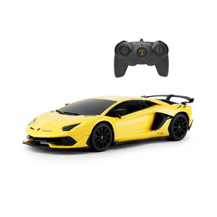 MASINA CU TELECOMANDA LAMBORGHINI AVENTADOR SVJ GALBEN CU SCARA 1 LA 24