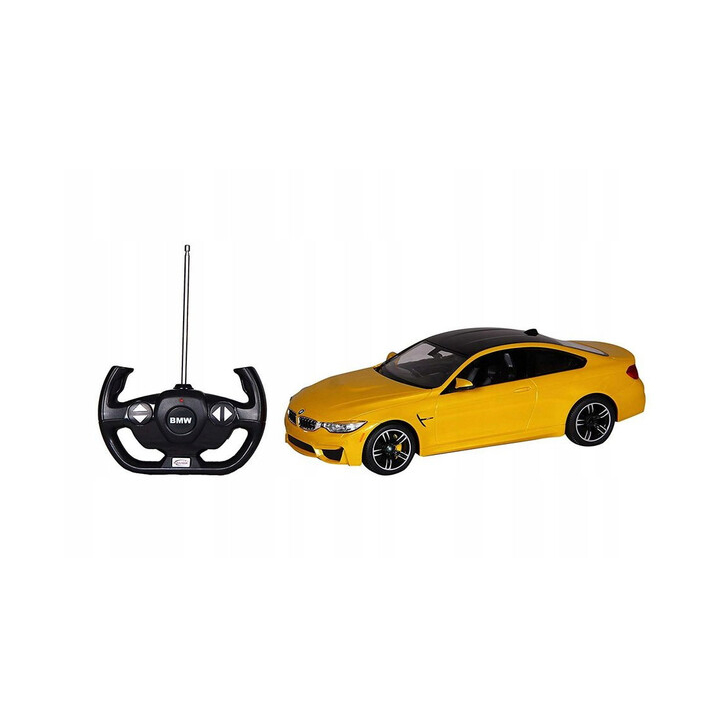 MASINA CU TELECOMANDA BMW M4 GALBEN CU SCARA 1 LA 14
