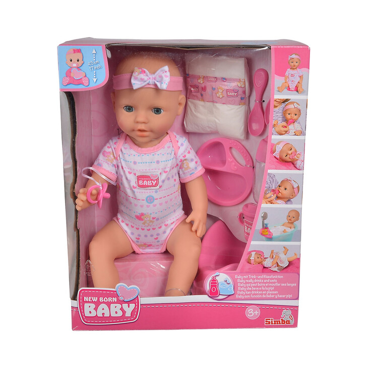 Papusa Simba New Born Baby, Baby Doll 43 cm cu accesorii