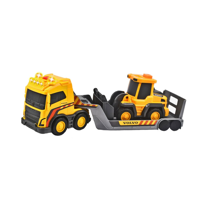 Set Dickie Toys Volvo Truck Team Camion cu remorca si buldozer