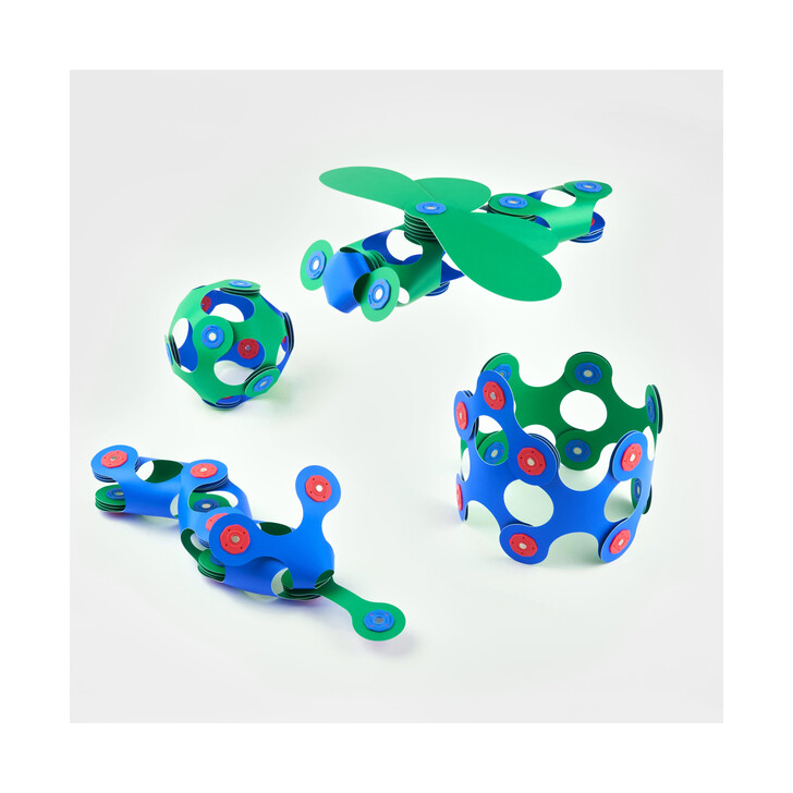 Set Clixo de construit cu magnet, Itsy pack Blue-Green 18