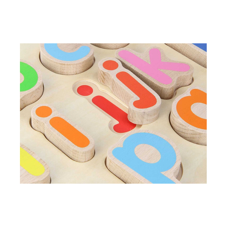 Puzzle 3D alfabet litere mici, din lemn, +3 ani, Masterkidz