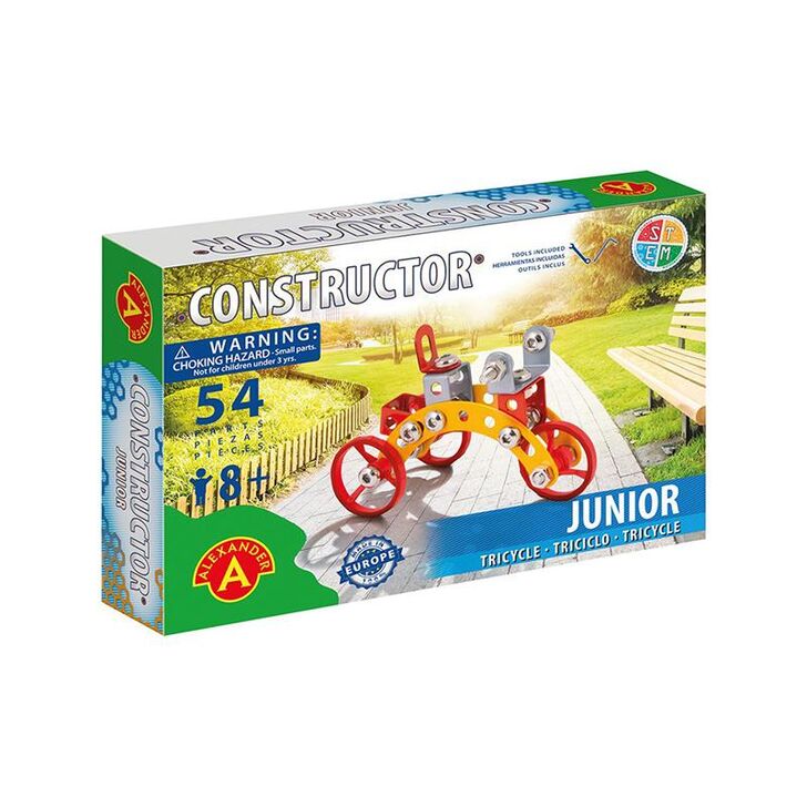 Set constructie 54 piese metalice Constructor - Junior (Tricycle), +8 ani Alexander