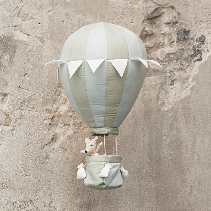 Balon decorativ din bumbac cu aer cald, verde menta, 24x50cm, byASTRUP