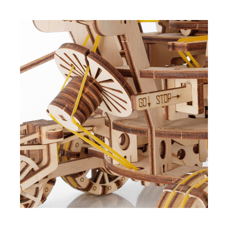 Puzzle 3D cu mecanism, din lemn, LUNOKHOD, 424 piese, EWA
