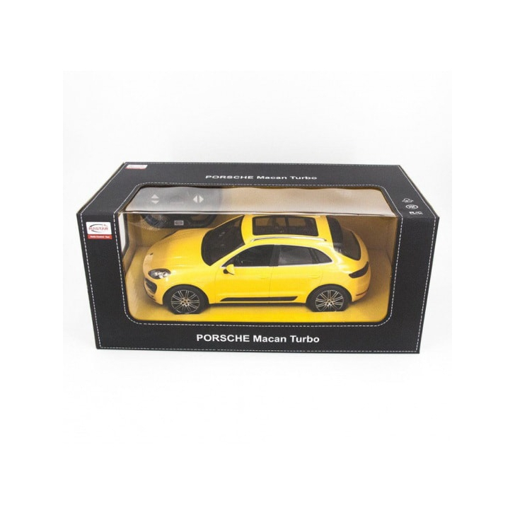 MASINA CU TELECOMANDA PORSCHE MACAN TURBO GALBENA SCARA 1 LA 14