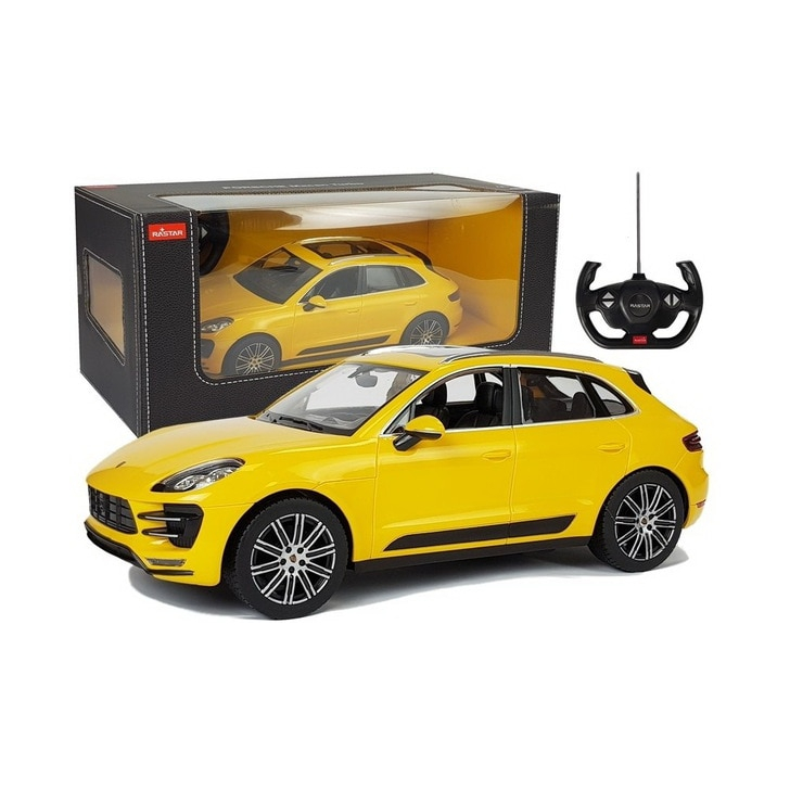 MASINA CU TELECOMANDA PORSCHE MACAN TURBO GALBENA SCARA 1 LA 14