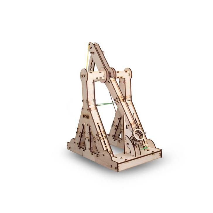 Set constructie cu mecanism Puzzle 3D TREBUCHET din lemn 94 piese @ EWA