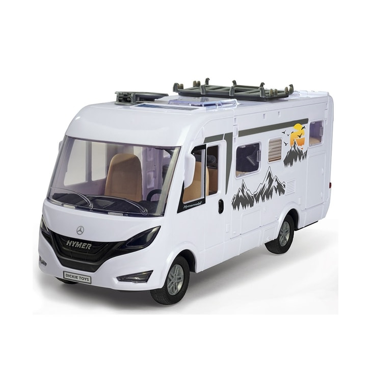 Rulota Dickie Toys Camper Hymer Camping Van Class B cu figurina si accesorii