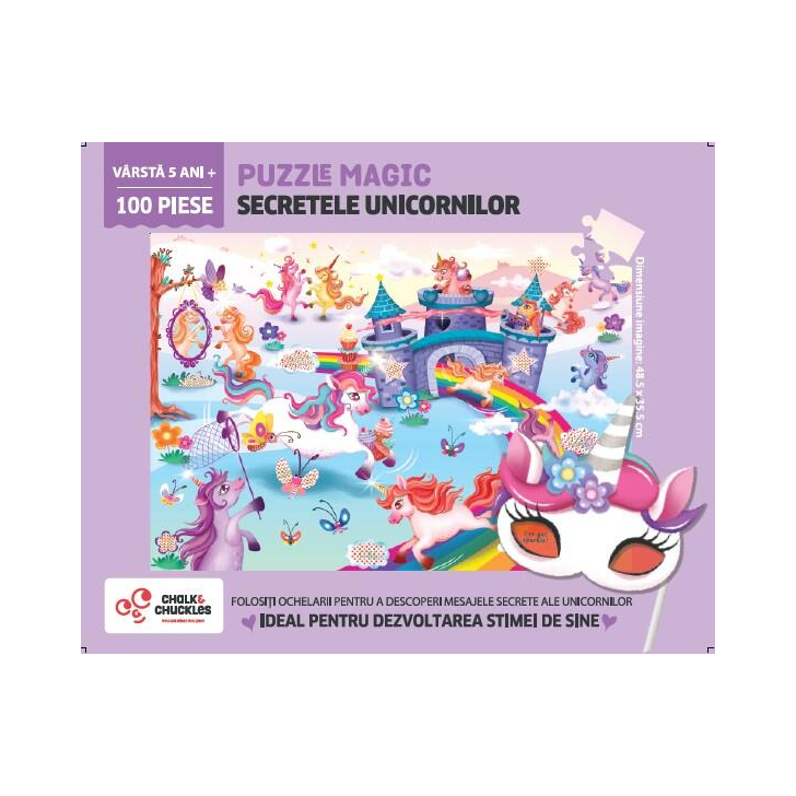 Puzzle magic - Secretele unicornilor (100 piese)