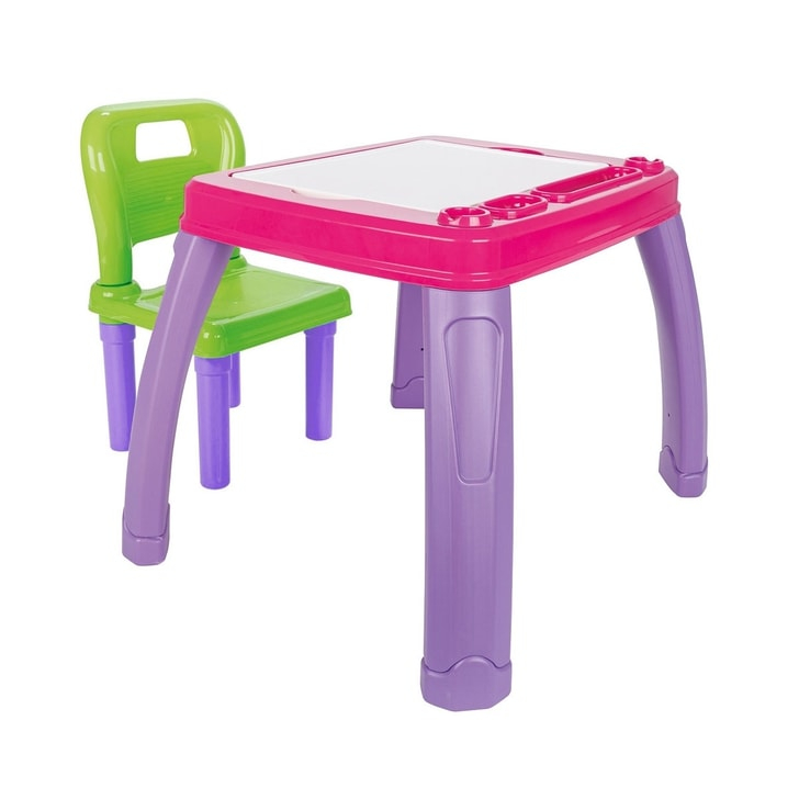 Set Masuta cu scaun pentru copii Pilsan Study Table pink green