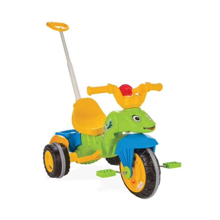 Tricicleta pentru copii Pilsan Caterpillar green cu maner