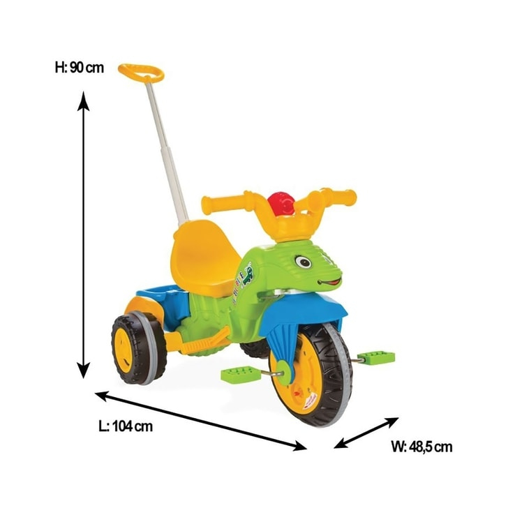 Tricicleta pentru copii Pilsan Caterpillar orange cu maner