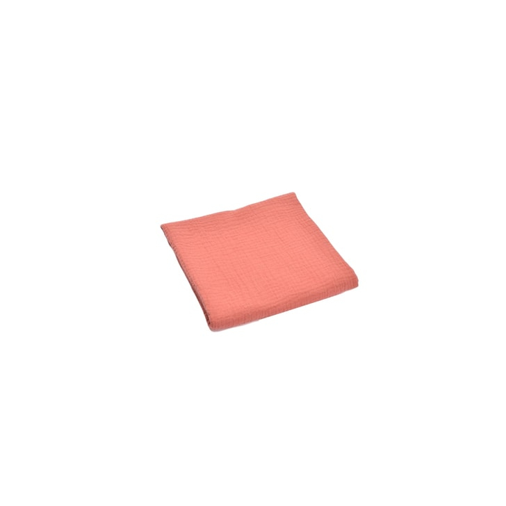 Set 2 museline bumbac organic roz inchis si galben 80x80 cm