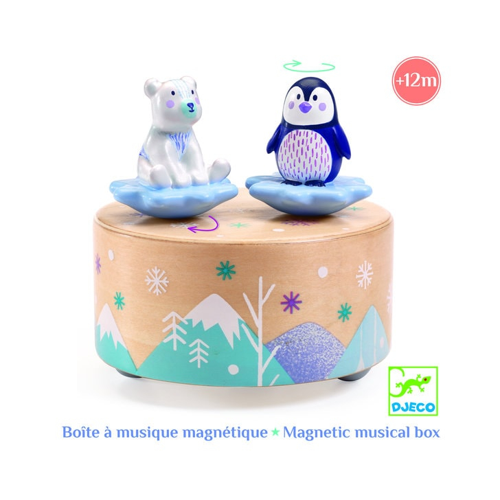Cutie muzicala magnetica Djeco, Dansul pinguinului cu ursuletul