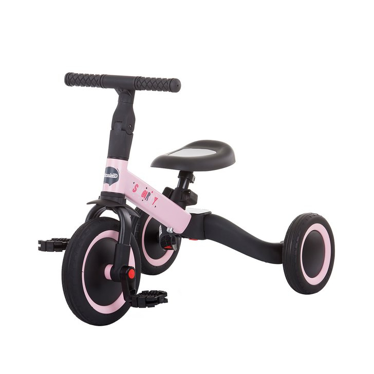 Tricicleta si bicicleta pentru copii Chipolino Smarty 2 in 1 light pink