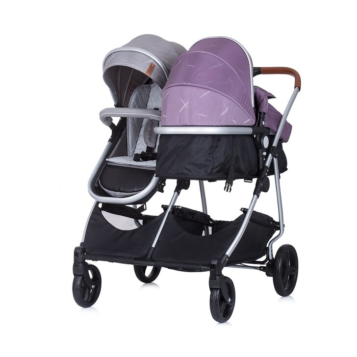 Carucior gemeni Chipolino Duo Smart 2 in 1 anthracite lilac