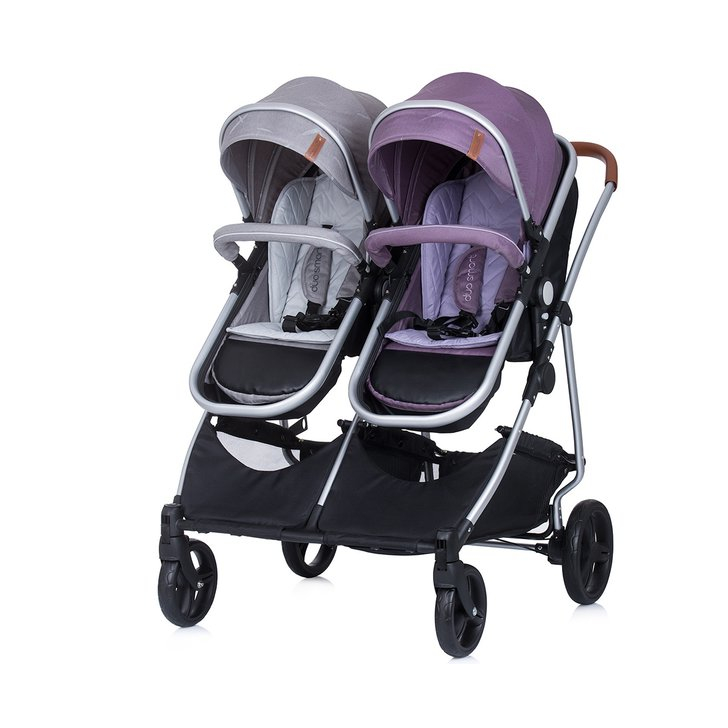 Carucior gemeni Chipolino Duo Smart 2 in 1 anthracite lilac