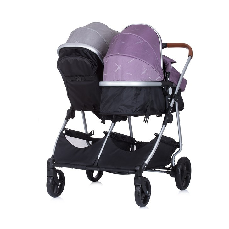 Carucior gemeni Chipolino Duo Smart 2 in 1 anthracite lilac