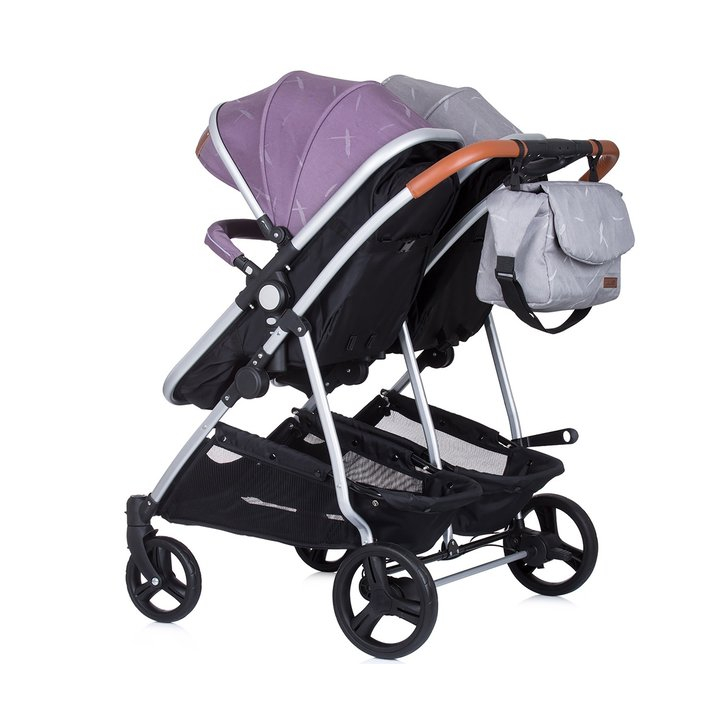 Carucior gemeni Chipolino Duo Smart 2 in 1 anthracite lilac