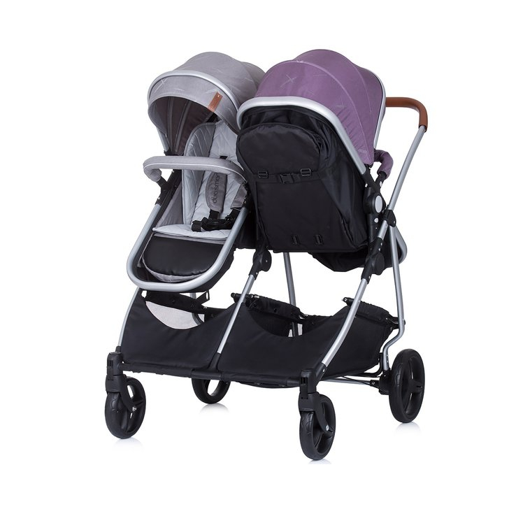 Carucior gemeni Chipolino Duo Smart 2 in 1 anthracite lilac