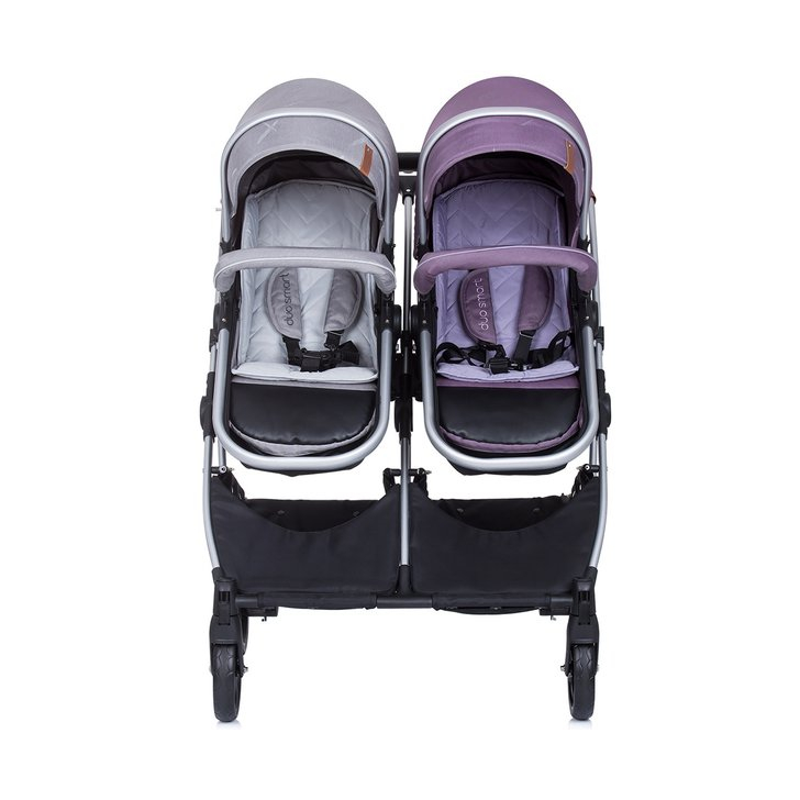 Carucior gemeni Chipolino Duo Smart 2 in 1 anthracite lilac