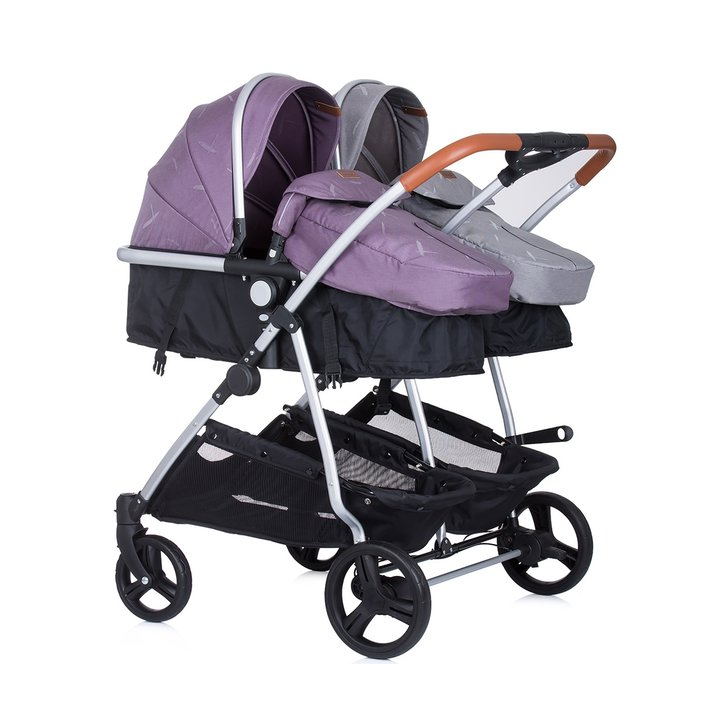 Carucior gemeni Chipolino Duo Smart 2 in 1 anthracite lilac