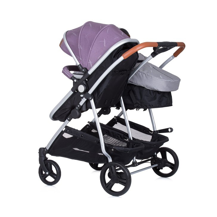 Carucior gemeni Chipolino Duo Smart 2 in 1 anthracite lilac