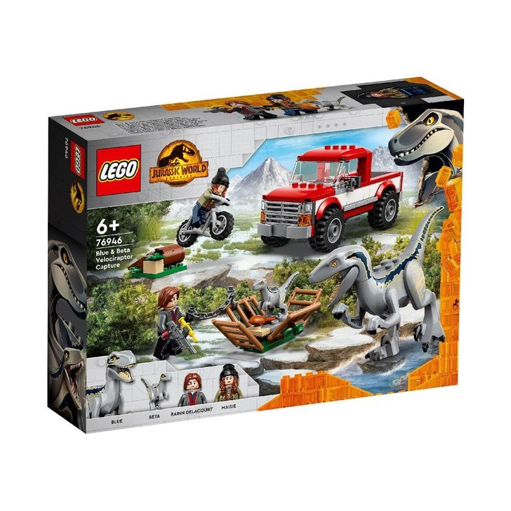 Set de construit - Lego Jurassic World Capturarea Dino Velociraptorilor Blue si Beta 76946