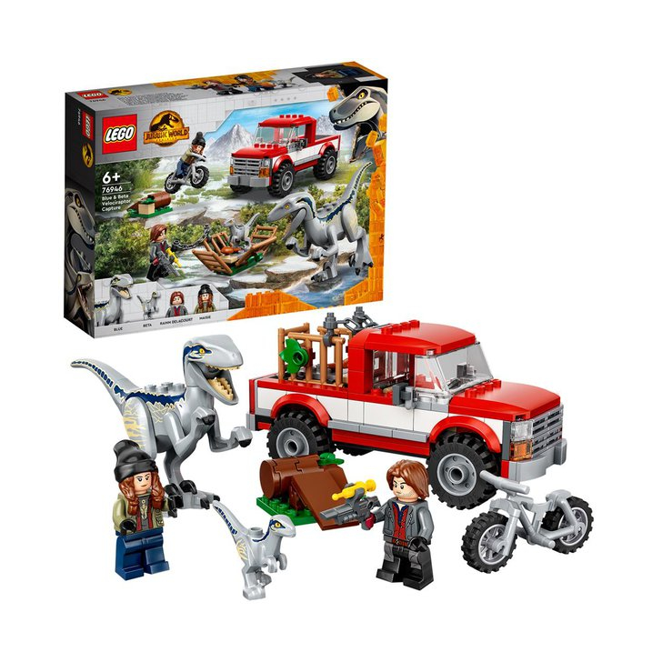 Set de construit - Lego Jurassic World Capturarea Dino Velociraptorilor Blue si Beta 76946