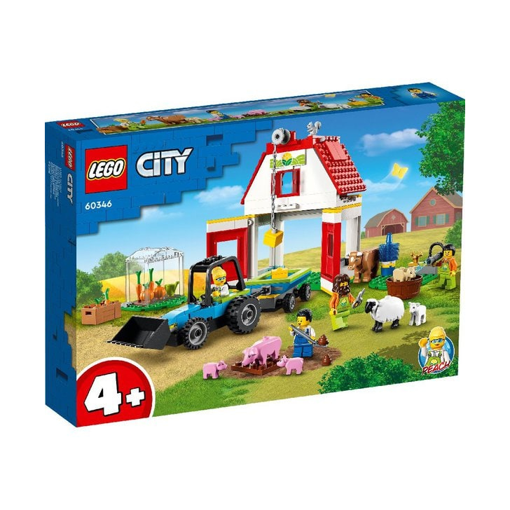 Set de construit - Lego City Farm Hambar si Animale de Ferma 60346