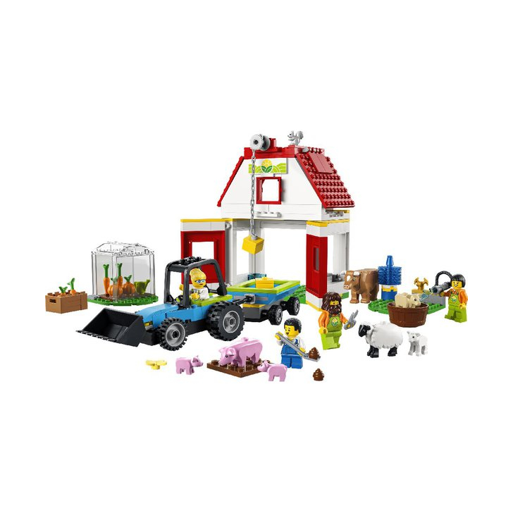 Set de construit - Lego City Farm Hambar si Animale de Ferma 60346