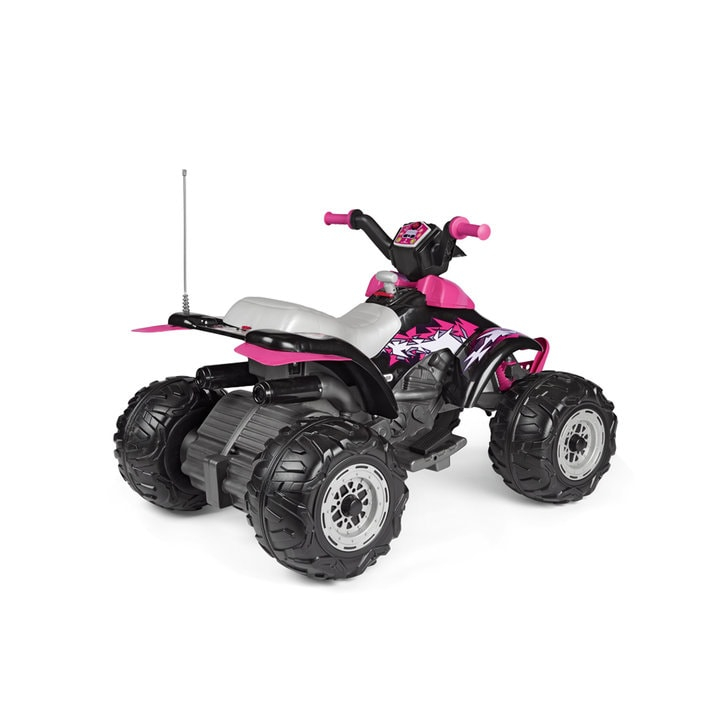 ATV Peg Perego Corral T-Rex, 330W, 12V, 3 ani +, Roz/ Negru