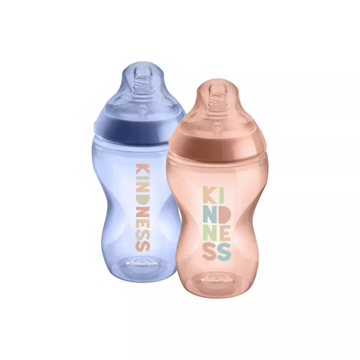 Biberon decorat Tommee Tippee, 340 ml, 2 buc, fete