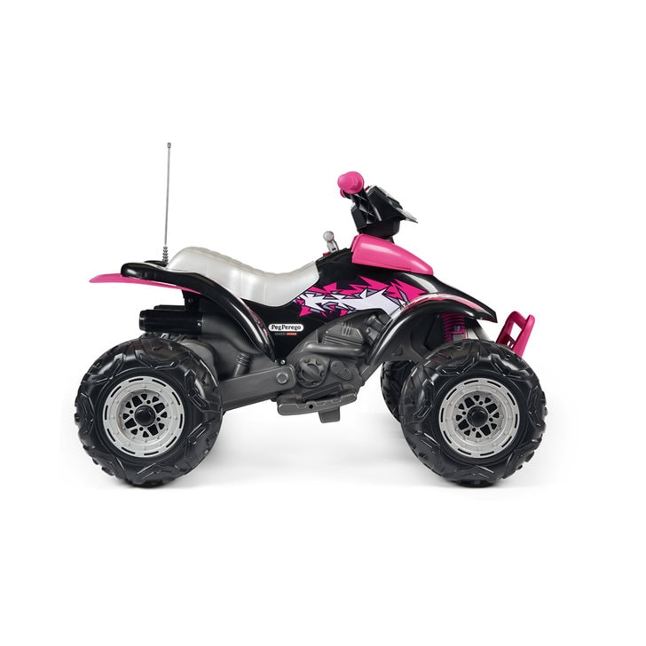 ATV Peg Perego Corral T-Rex, 330W, 12V, 3 ani +, Roz/ Negru