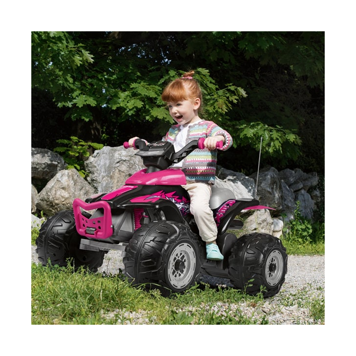 ATV Peg Perego Corral T-Rex, 330W, 12V, 3 ani +, Roz/ Negru